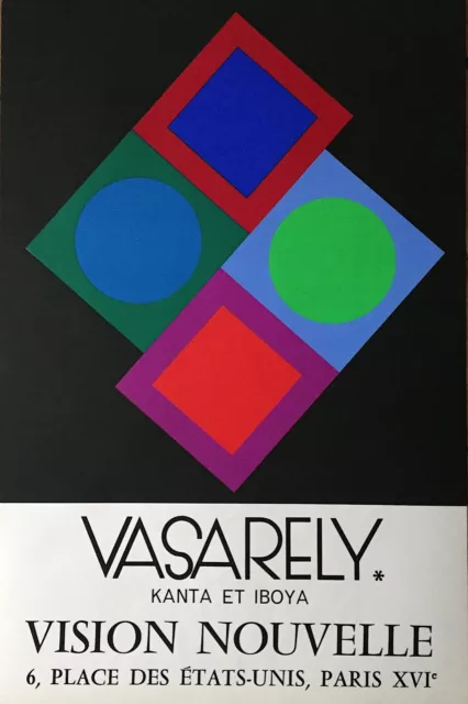 Vasarely Victor Affiche en sérigraphie art abstrait abstraction cinétique kanta