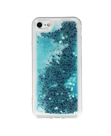 Coque Liquide Paillettes pour iPhone 7,8,SE (2020) et SE (2022) - Bleu