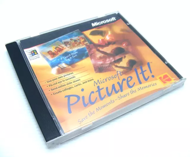 Microsoft Picture It! Version 1.0 Photo Editing Software 1996 - Includes CD-Key