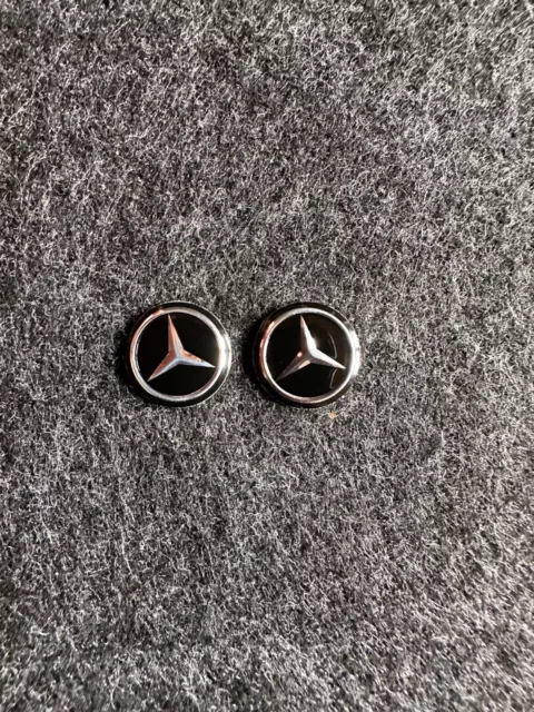 2x Mercedes Schlüssel Sticker Aufkleber Emblem Logo - 14 mm - Aluminium