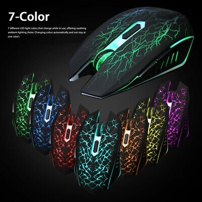 Wireless Gaming Mouse Optical USB Rechargeable Mice For PC Laptop Silent Backlit