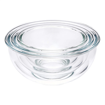 una insalatiera 17 cm Set di 4 ciotole in vetro vetro e 3 peq 310 cc 950 Cc 