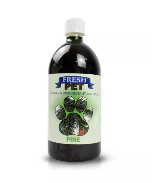 Pet Disinfectant Cleaner 1L Eco Bottle Pine Scent Fresh Pet® Makes 25L