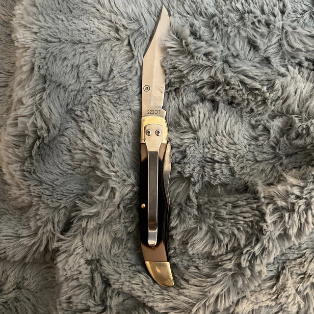 Collectible Schrade Old Timer 2230T Folding Knife. W/Belt Clip 5