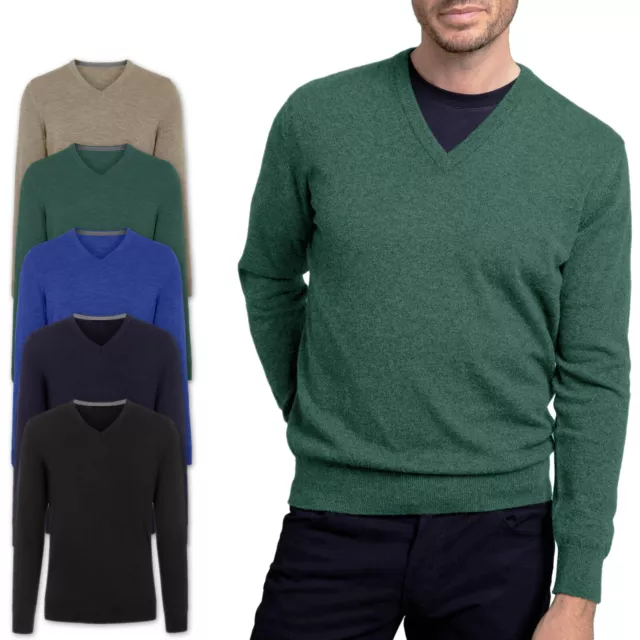 Maglione Uomo Invernale Lana e Cashmere Maglioncino Casual Cardigan Scollo a V