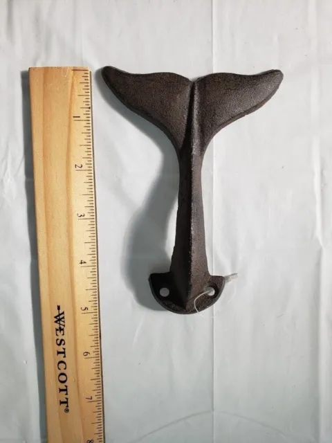 Cast Iron Wall Hook Whale Tail Hook for Coat Hat or Towel Rustic