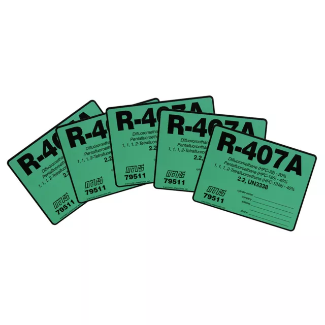 R-407A / R407A Label # 79511 , Pack of (5)