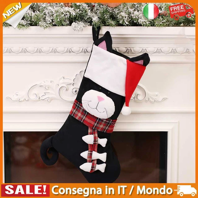 IT Cat Dog Candy Bags Fireplace Tree Hanging Gift Stocking Christmas Ornaments (
