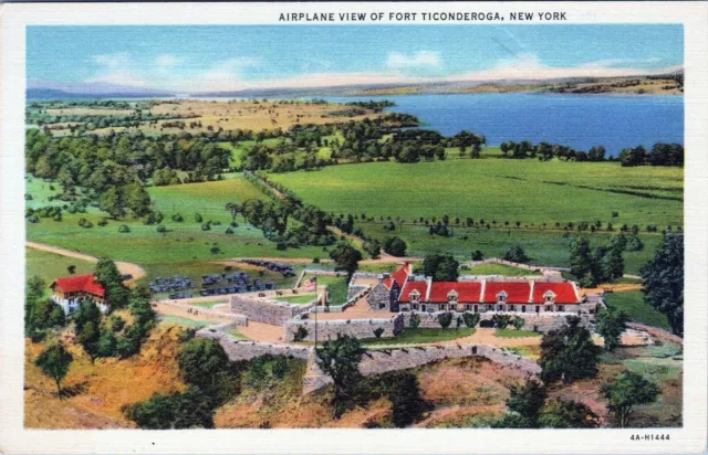 Fort Ticonderoga Airplane View New York Postcard 4A-H1444 Unposted