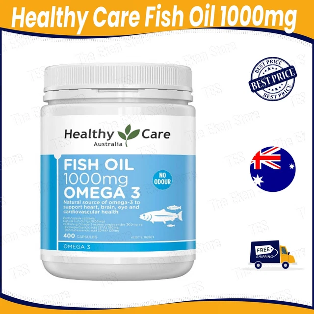 Healthy Care Fish Oil 1000mg Softgel Capsules, Blue, 400 Count