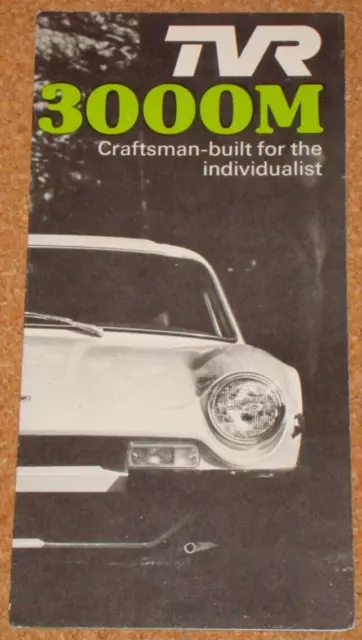 TVR 3000M - 1976 UK small sales brochure with specs/performance