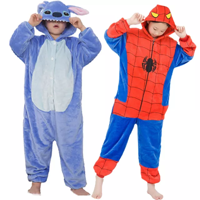 Kids Spiderman Jumpsuit Nightwear Costume Kigurumi Onesie11 Cosplay Pajamas