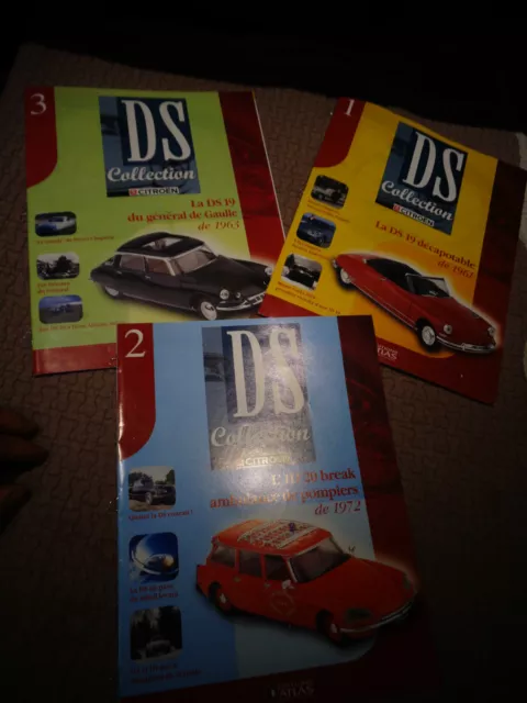 Lot de 3 Livrets Ancienne Citroën DS Collection N°1 2 3 Atlas