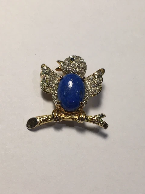 Broche Oiseau émaillée Vintage - Bijou Ancien - Occasion - Référence 104-34/A0-42