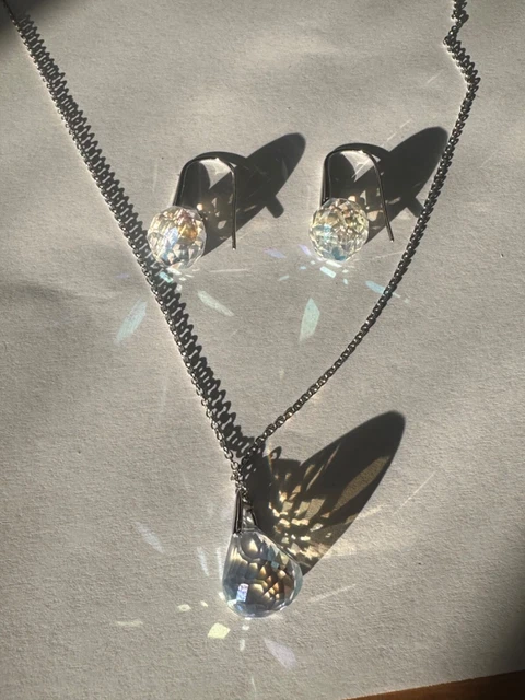 SWAROVSKI LUNAR DROP Crystal Earrings and Necklace 80.00 PicClick