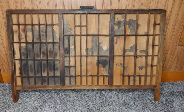 Antique HAMILTON PRINTER DRAWER Letter Tray SHADOW BOX 32 x 17 nominal