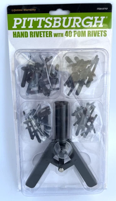 Kit de pistola remachadora manual Pittsburgh POM mandíbulas autoajustables ajuste automotriz 97757