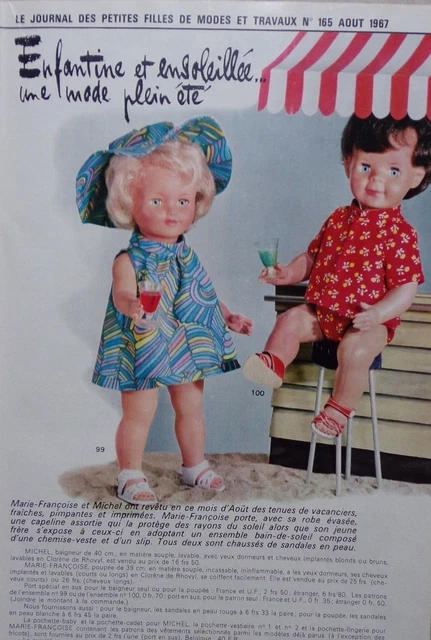 Patron De Couture Modes Et Travaux Octobre 1962 - Marie-Françoise Michel Poupees