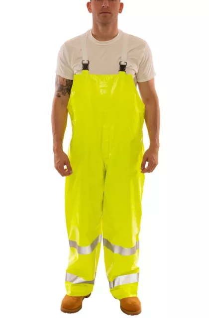 ANSI 107 Class E Overalls XL Comfort-Brite Fly Front Lime 053122.XL