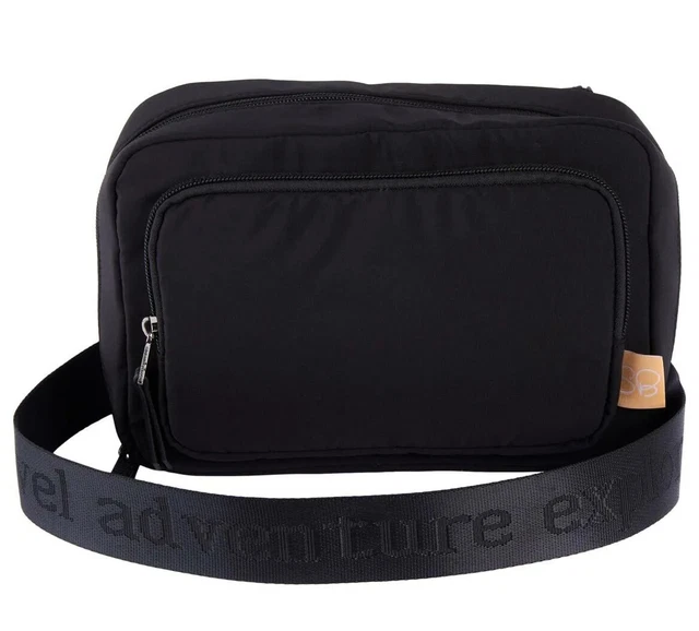 Samantha Brown To Go Convertible Travel Sling Black Crossbody Waist Belt Bag $33
