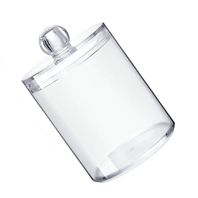 3 piezas almohadillas de maquillaje dispensador de hisopos de algodón transparente frasco