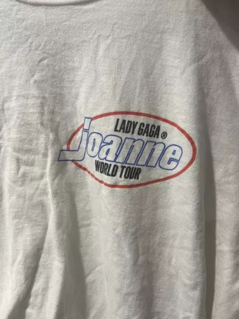 Lady Gaga Joanne World Tour 2017 Graphic T-shirt  Adult Large Rare White Music