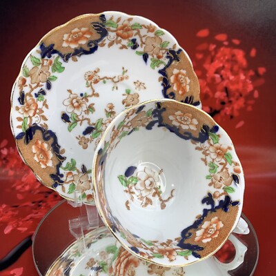 CHELSON ANTIQUE DECO Floral Bone China Tea Cup & Saucer England Teacup ...