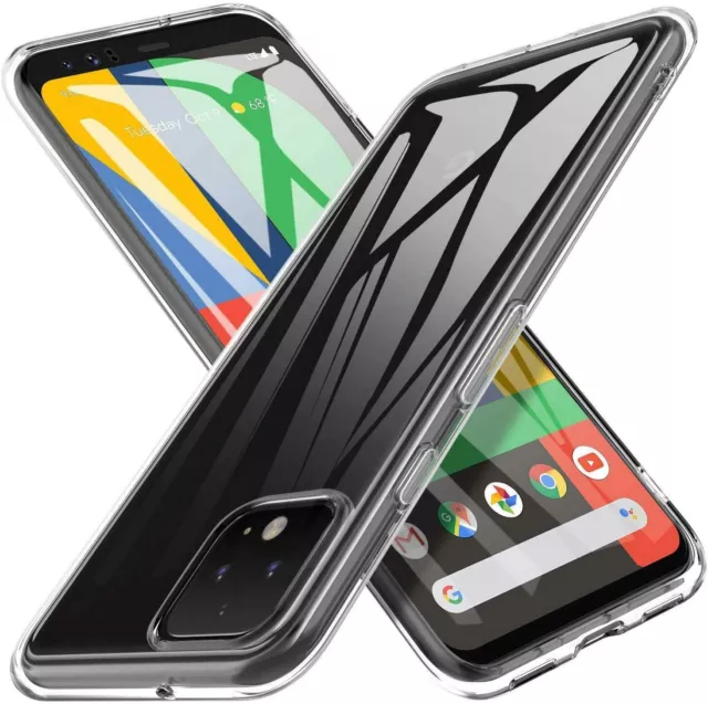 For Google Pixel 4 XL Case- Transparent Clear Slim Silicone Gel Skin Case Cover