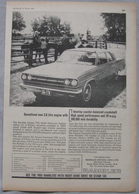 1964 Rambler Classic 770 Original advert
