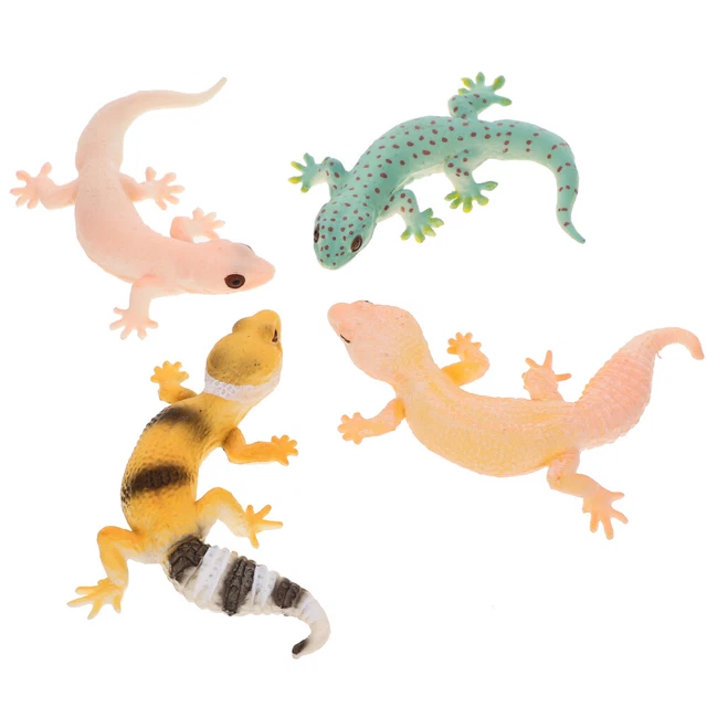 4Pcs Artificial Model Reptile Fake Lizards Life Creatures Animal Figures