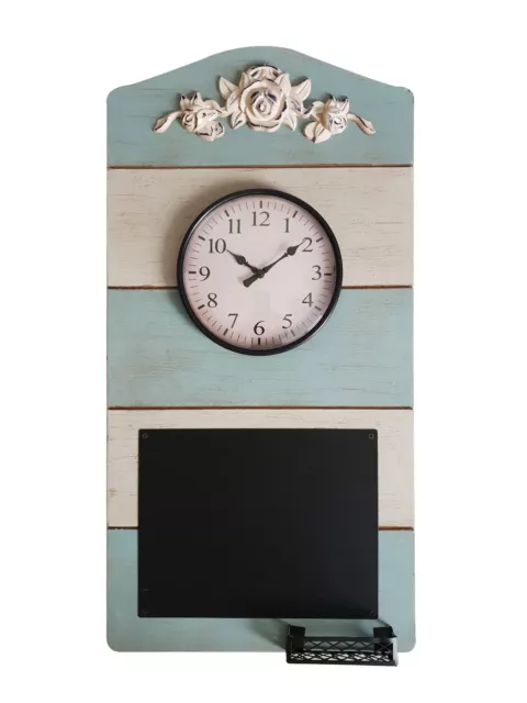 DynaSun Art BlackBoard 29.5x58 cm Orologio Lavagna Parete Legno Metallo Shabby