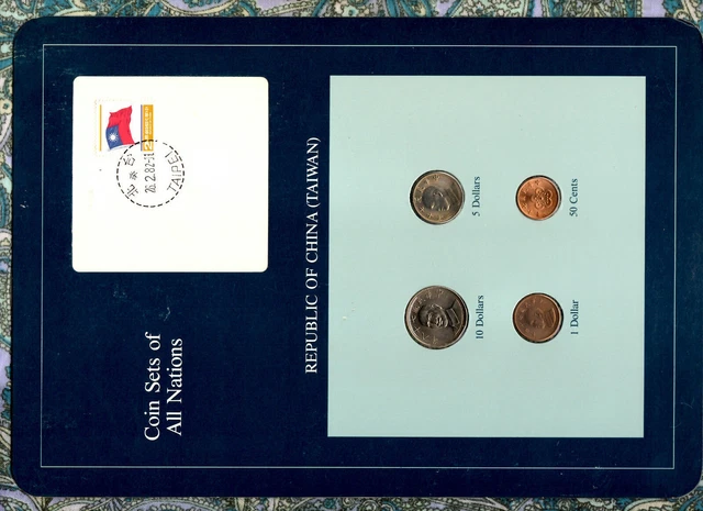 Coin Sets of All Nations China (Taiwan) UNC 1981-1989 10 Yuan 1989 5 Yuan 1981