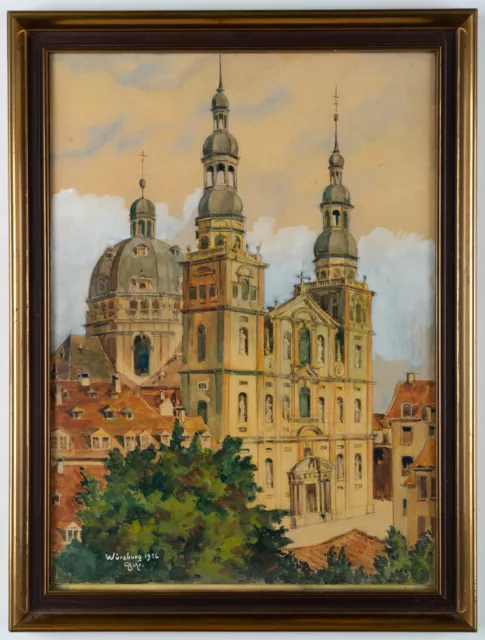 C. BEHR (20.Jhd), Kollegiatstift Haug in Würzburg,  1926, Aq. Moderne 1925-1949 2