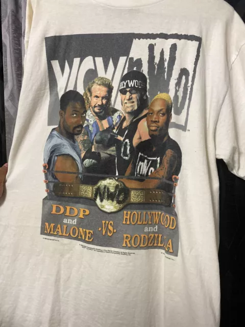 Vintage 1998 Rodzilla Dennis Rodman NWO Wrestling T Shirt White Larg –  Black Shag Vintage