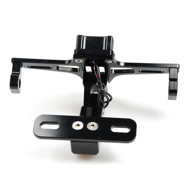 Motorcycle License Plate Holder Frame Tail Rear Light Bracket Mount Adjustable