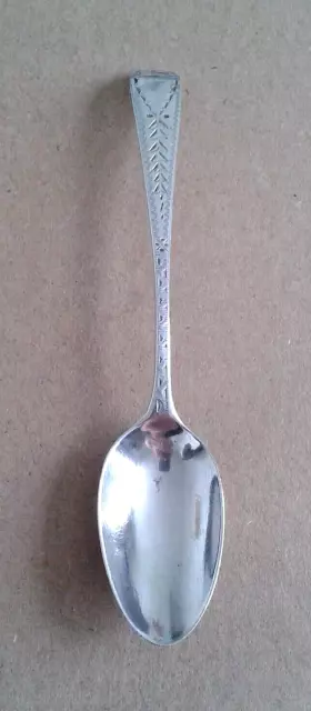 George III Sterling Silver Tea Spoon by GS/TH (possibly) but rubbed.