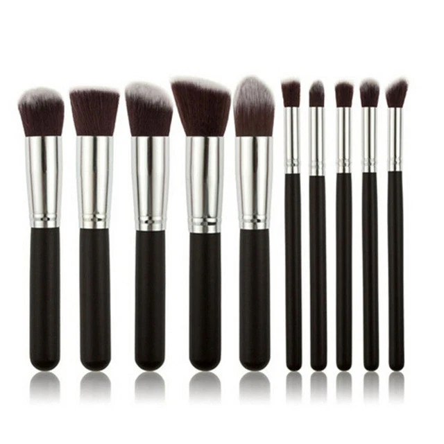 Glamza 10PCS Professionale Trucco Spazzola Set Kit Fard Eyebrow Fondotinta Viso