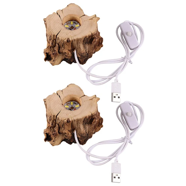 Usb Led Ball WOODEN CRYSTAL BALL Stand with Soft Glow LED Lighted Display Base USB ...