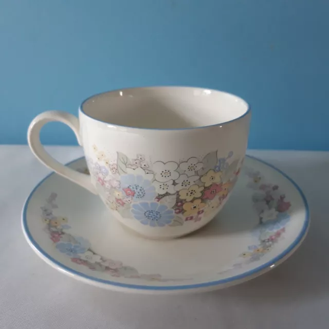 Vintage Poole Pottery Fleur Tea Cup and Saucer