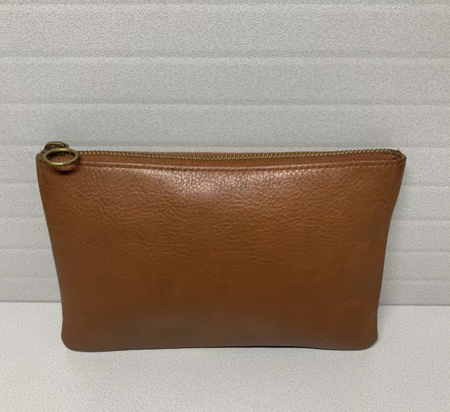 Madewell “The Leather Pouch Clutch” in English Saddle Size Medium 3