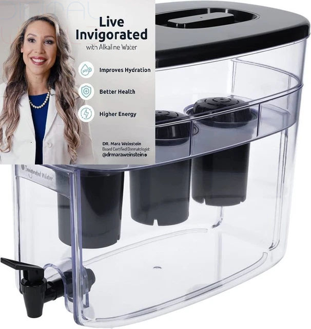 Máquina ionizadora de agua alcalina pH RECHARGE - encimera 3F, negra
