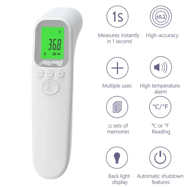 Digital Infrared Forehead Thermometer Non Contact Body Fever For Adults Kids