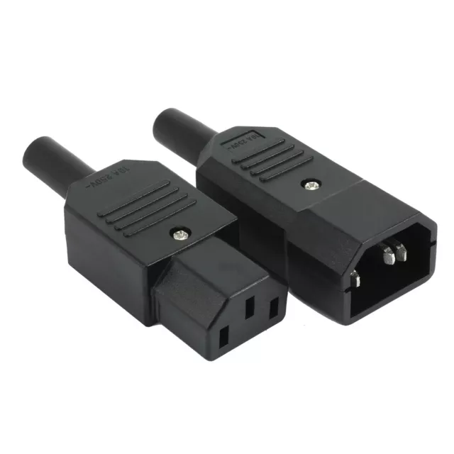 1Paire 250V 10A 3P montage panneau IEC320 C14 C13 femelle connecteur adaptateur