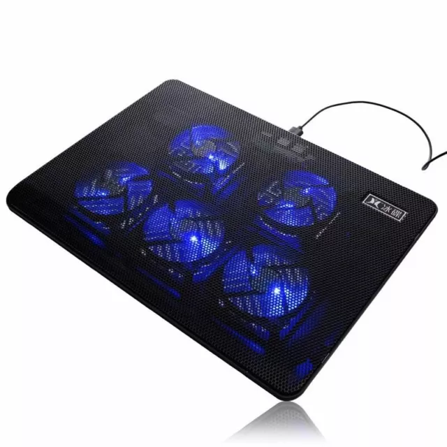 Leiser Laptop Kühler 4 leistungsstarke Lüfter Gaming Kühlmatte Pad Ständer Neigung für 12-17 Zoll