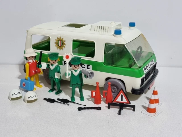 Ancien Playmobil Système - Voiture Police Verte - 1976 - Réf 3215 - Occasion