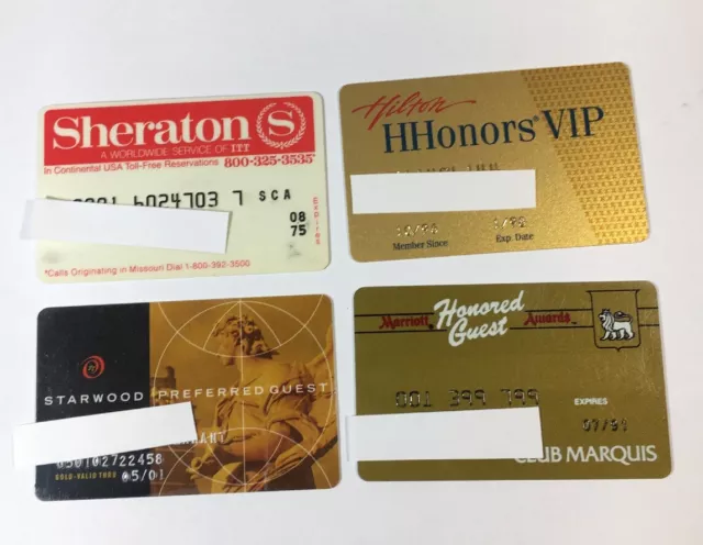 4 Vintage Expired Credit Cards For Collectors - Hotel Charge Card Lot (7150)