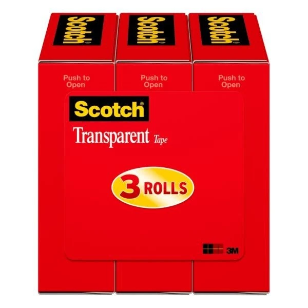 2 scotch transparent tape 3/4" X 1000" 3 Pack Refills 6 Total Rolls
