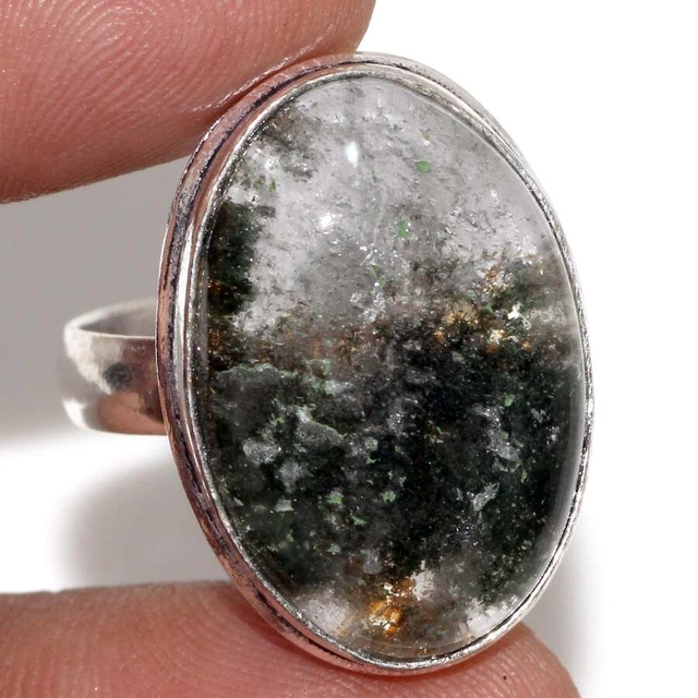 Garden Quartz 925 Silver Plated Gemstone Handmade Ring US 8 Valentine Jewelry GW