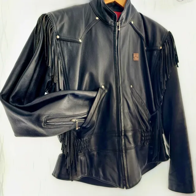 SEXY VINTAGE HARLEY Davidson Fringe Leather Jacket - USA Made, Size ...