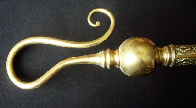 1865 Presentation Symbolic Shepherd's Crook. Brass. Possibly Masonic or Similar